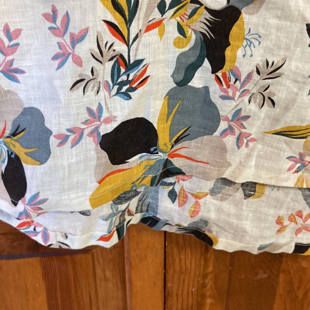 Cynthia Rowley Curve Floral Scoop Neck Linen Popover Top NWT 2XL - Picture 9 of 12